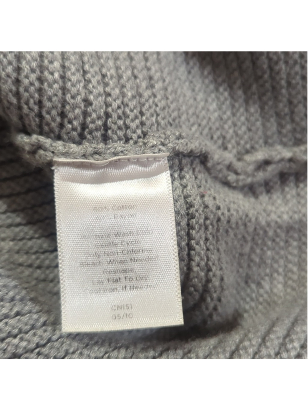 Talbots Petites Grey Ribbed Sweater Small - Picture 7 of 11